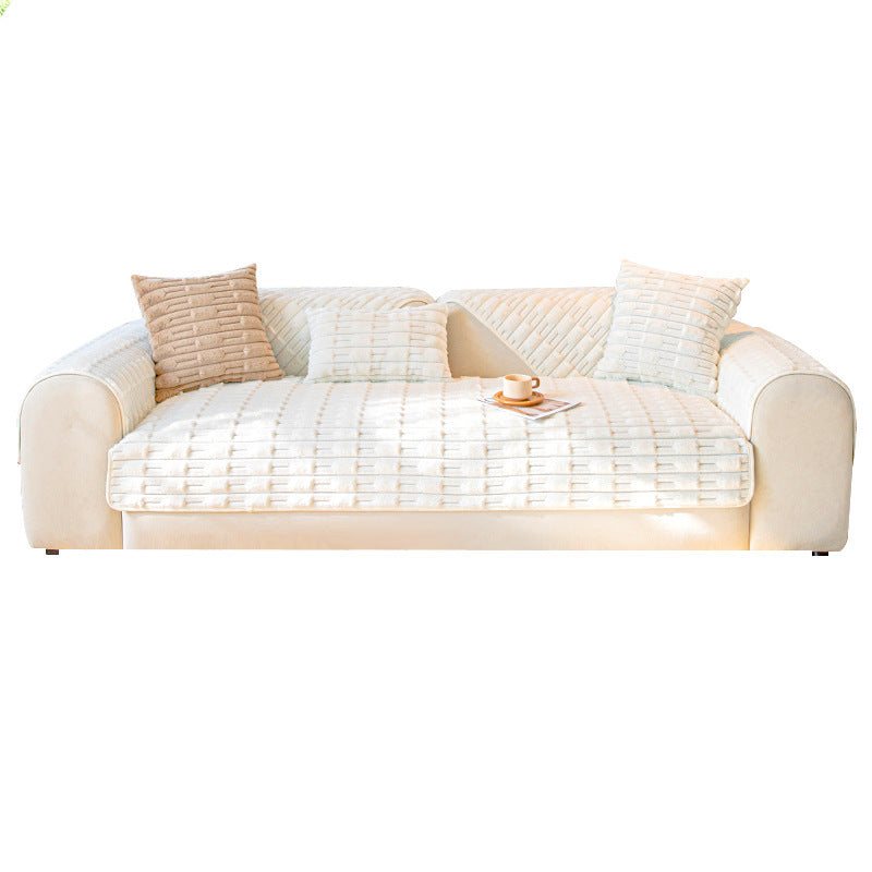Rabbit Plush Sofa Cushion – Winter Thickened Fleece Comfort Cover