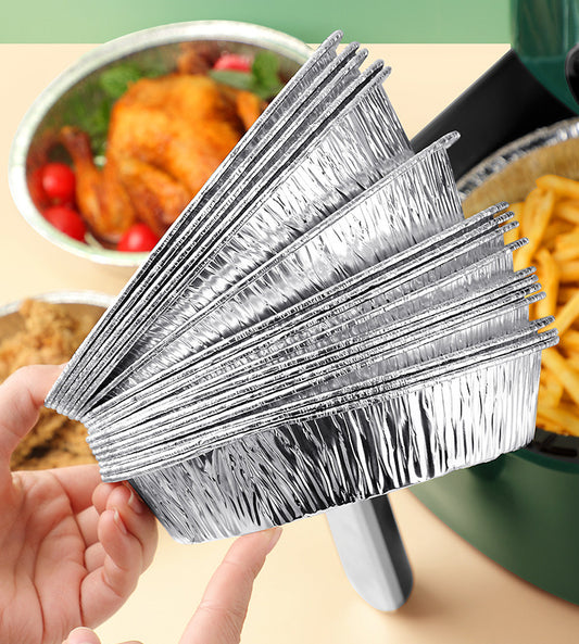 Air Fryer Aluminum Foil Trays – Round Disposable Deep Plates