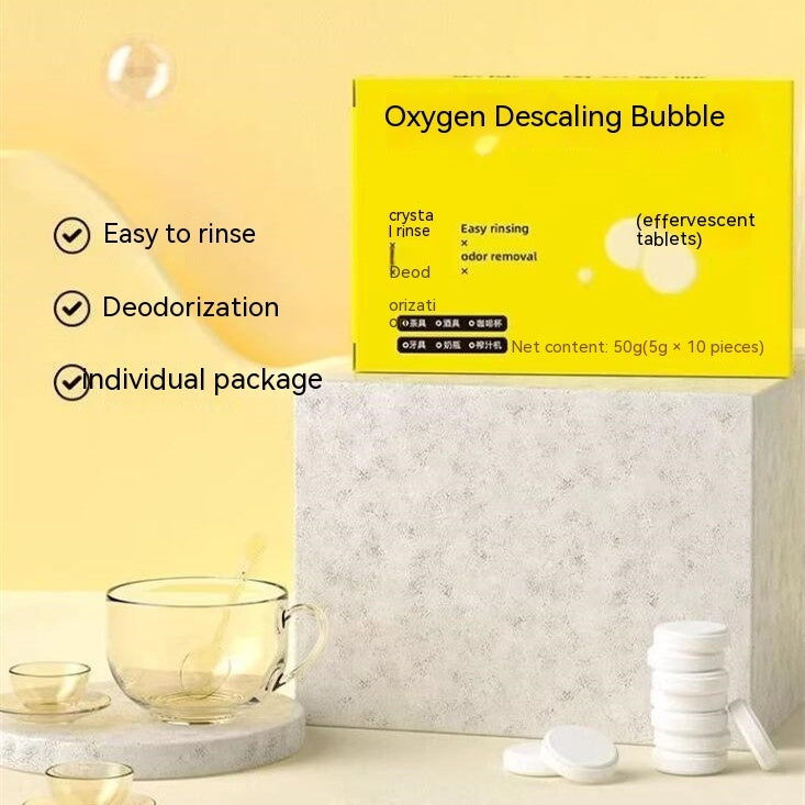 Bubble Active Oxygen Descaling Effervescent Tablets – Tableware and Tea Stain Cleaning Agent