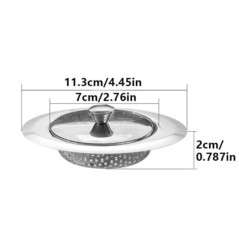 Stainless Steel Sink Deodorant Filter – Vegetable Washing Sink Pool Water Strainer with Lid