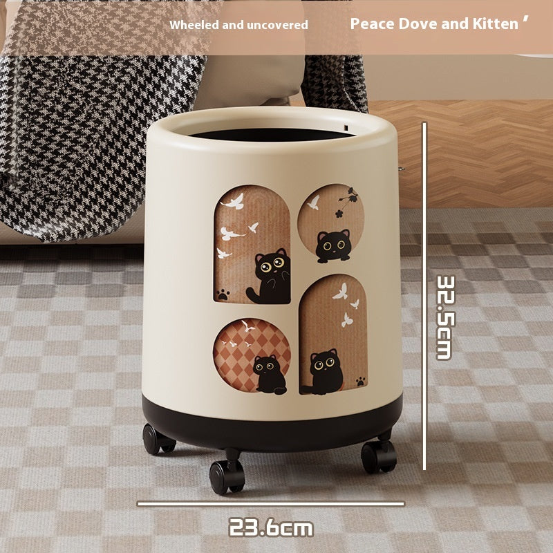 Portable Household Trash Can with Lid – Convenient and Versatile Waste Bin