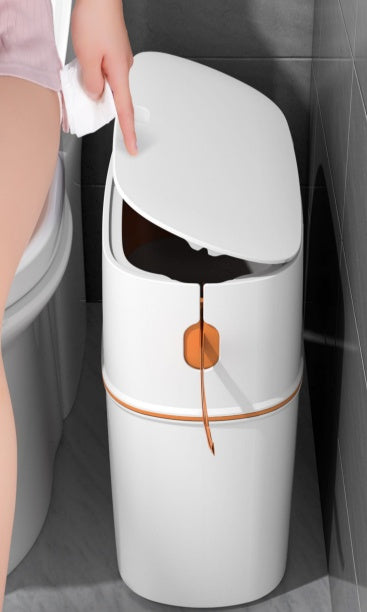 Modern Toilet Trash Can with Drawstring Packing | ABS+TPU Material