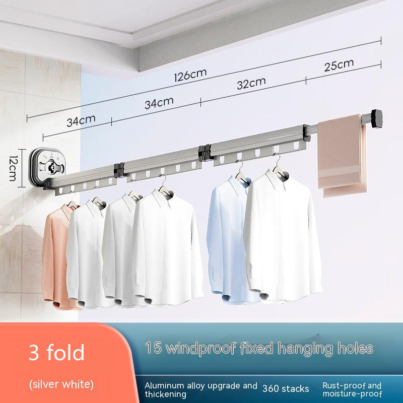 Foldable Suction Cup Clothes Drying Rack – Wall Mounted
