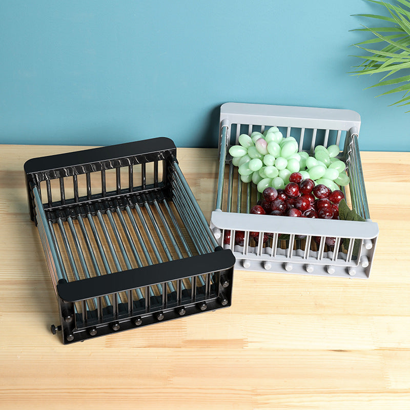 Kitchen Sink Retractable Drain Basket – Stainless Steel Telescopic Sink Drain Rack