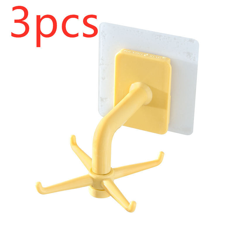 360-Degree Rotating Kitchen Storage Rack – Multi-Row Hook Organizer