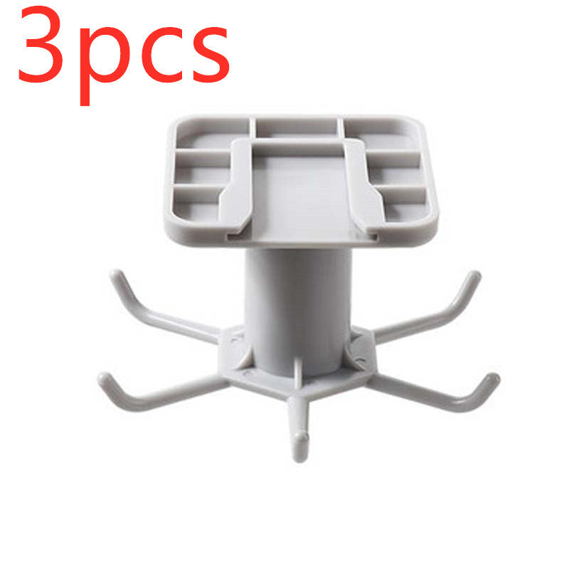 360-Degree Rotating Kitchen Storage Rack – Multi-Row Hook Organizer