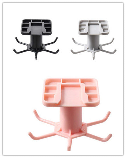 360-Degree Rotating Kitchen Storage Rack – Multi-Row Hook Organizer