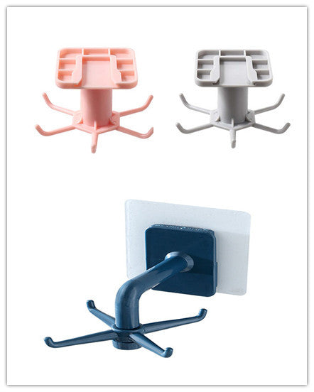 360-Degree Rotating Kitchen Storage Rack – Multi-Row Hook Organizer