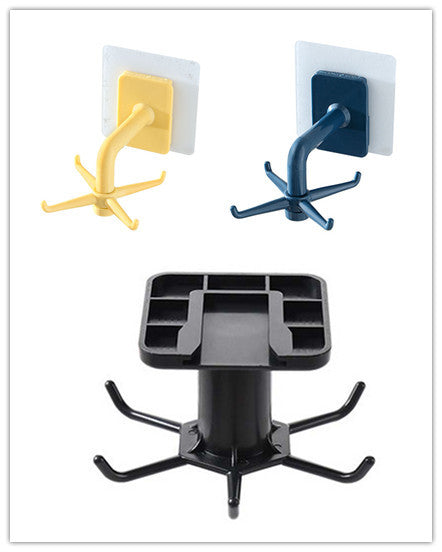 360-Degree Rotating Kitchen Storage Rack – Multi-Row Hook Organizer