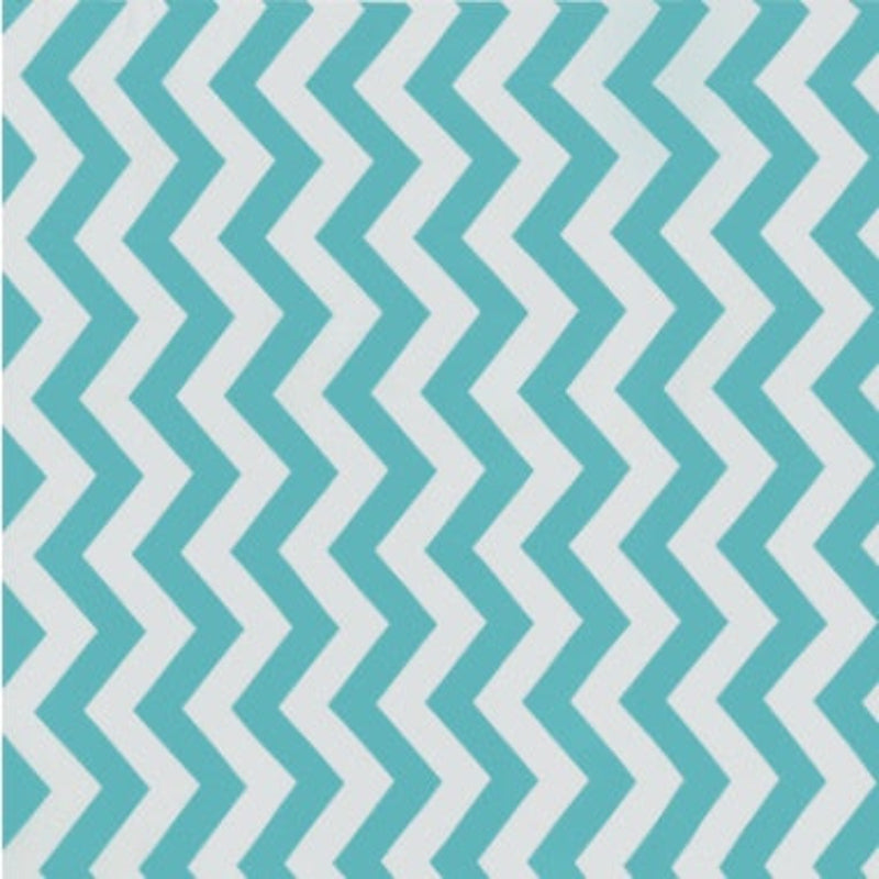 Teal and white chevron pattern