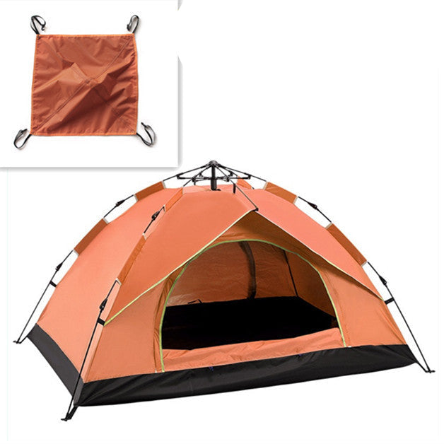 Orange camping tent with dimensions 200*150*130cm on a white background
