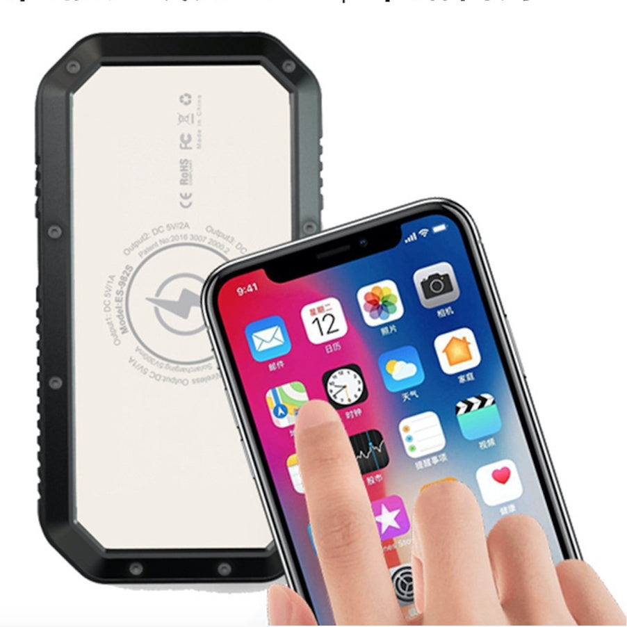 Wireless Solar Power Bank with Torch – Portable Phone Charging Accessory