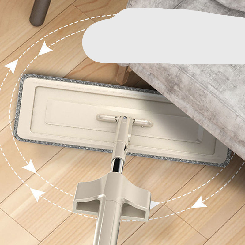 360-degree rotatable cleaning tool on a wooden floor with text highlighting its feature.