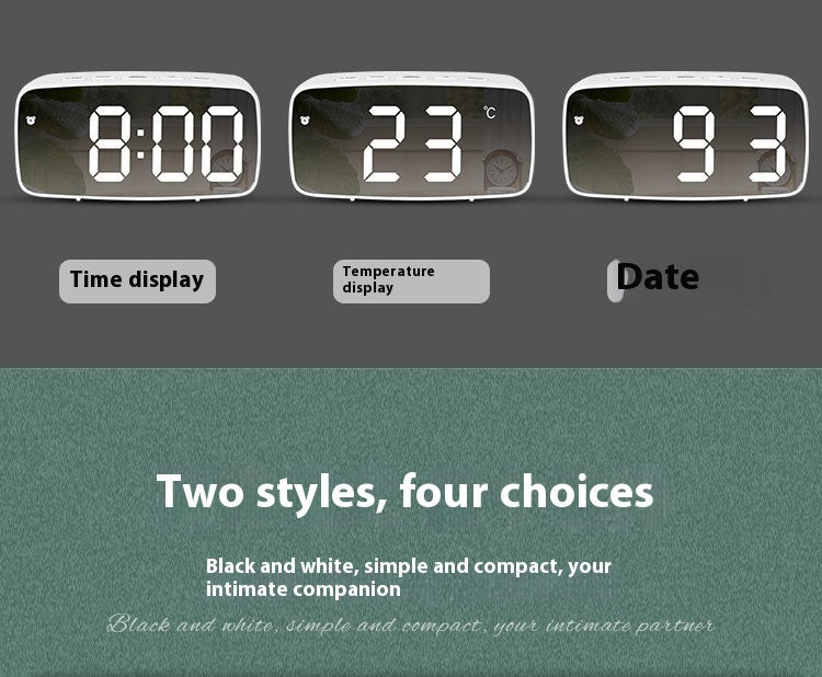 Creative Mirror Alarm Clock Multifunctional LED Clock