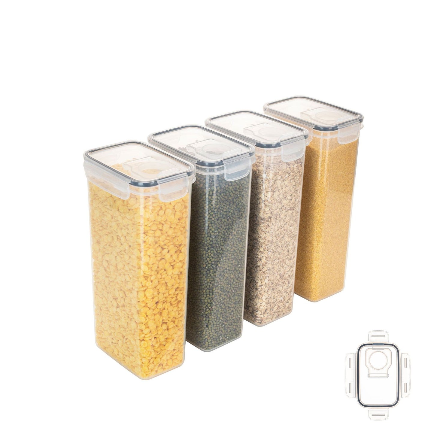 Rice Container Storage Sealed Tank – Rectangular Plastic Airtight Food Storage Buckets