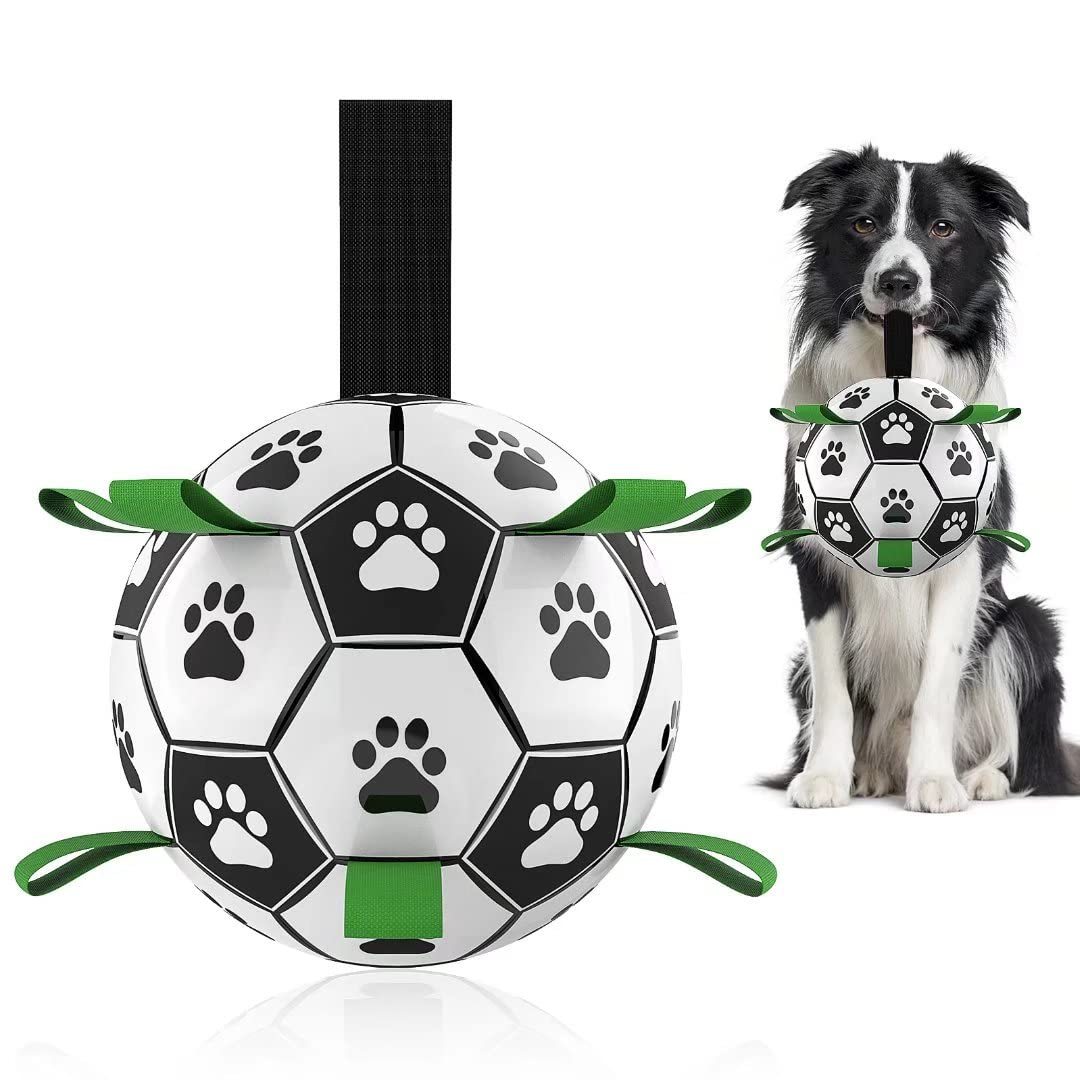 Interactive Dog Football Toy – Inflated Training Soccer Ball for Pets