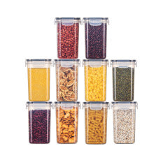 Cereals Plastic Large Storage Crisper – Square Food Containers for Kitchen Organization