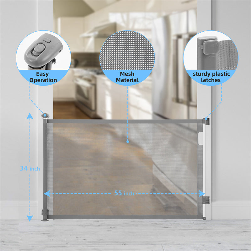 Pet Non Perforated Retractable Door Fence