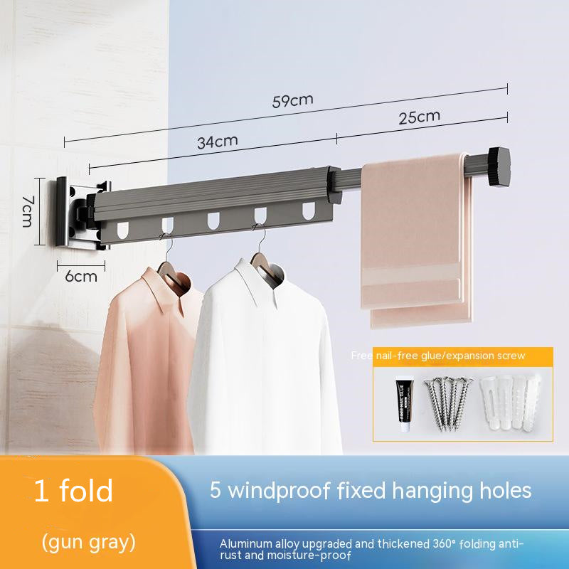 Foldable Suction Cup Clothes Drying Rack – Wall Mounted