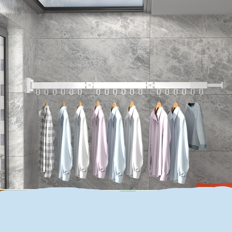 Balcony Wall-mounted Folding Clothes Hanger Indoor Invisible Telescopic Clothes Rail Drying Rack Quilt Fantastic