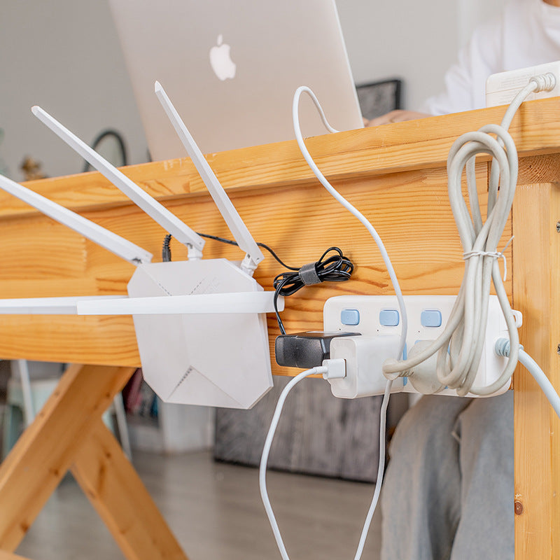 Punch-Free Mobile Fixed Socket Holder Rack Hook – Adhesive Wall-Mounted Organizer