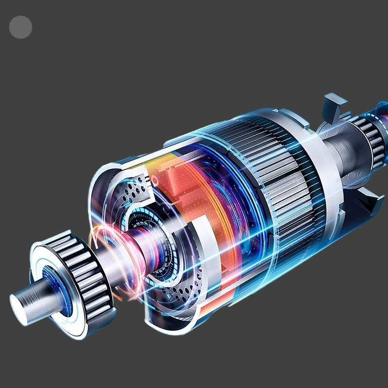 High-speed brushless motor with features highlighted on a blue background