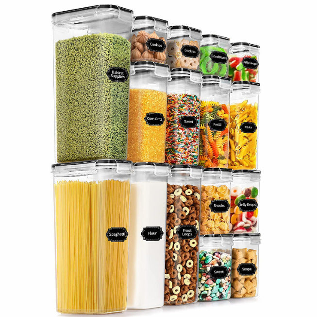 Cereals Plastic Large Storage Crisper – Square Food Containers for Kitchen Organization