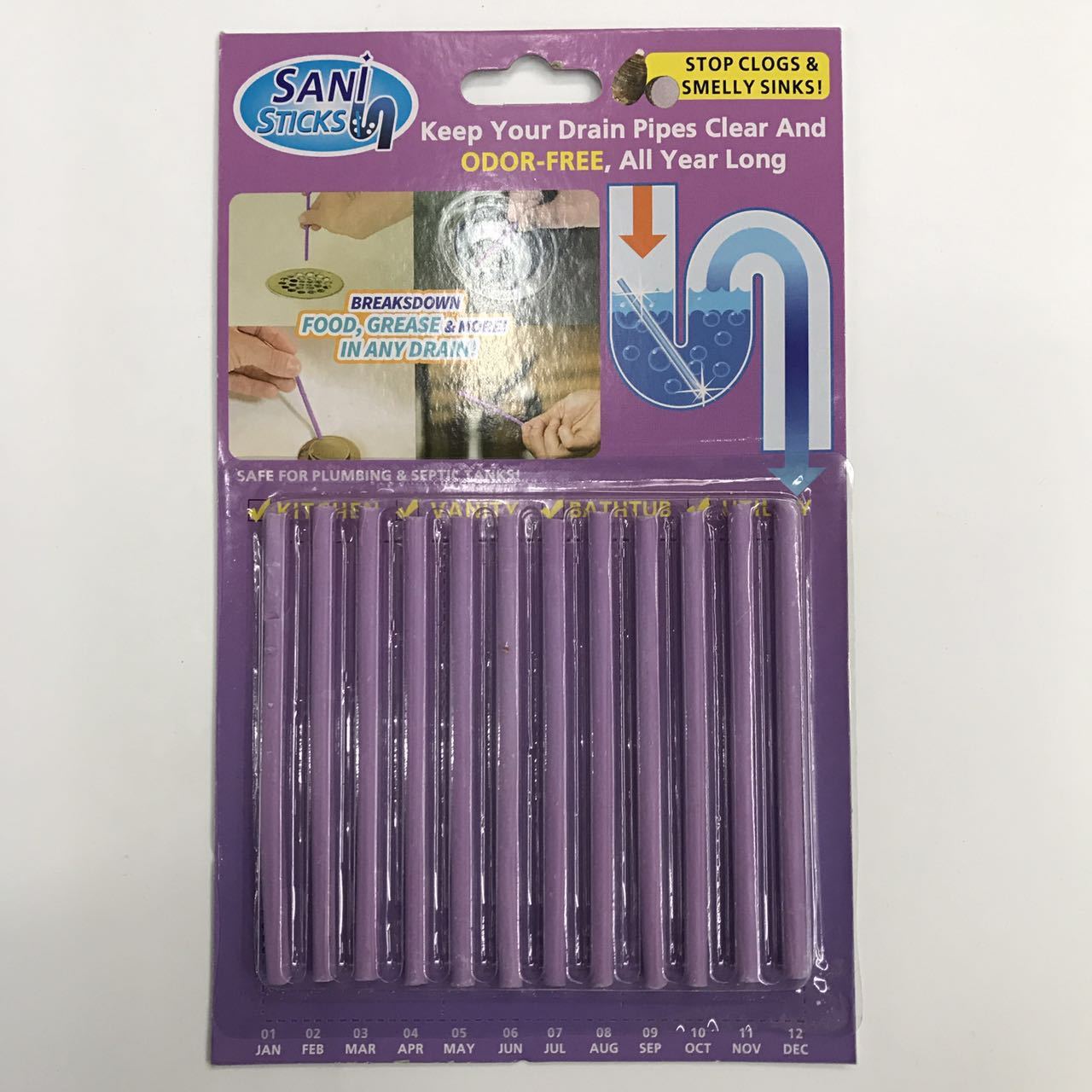 Pipeline Decontamination Sticks – Effective Drain Cleaner & Deodorizer