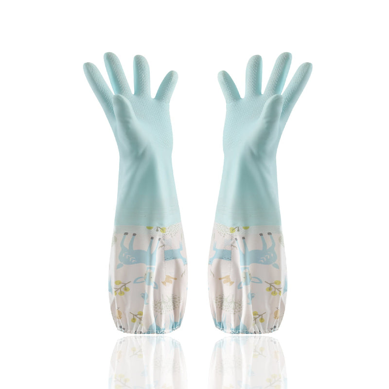 Cleaning Rubber Single Layer Thin Extended Waterproof Gloves