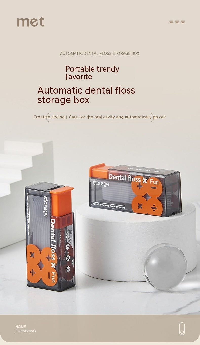 Portable Automatic Floss Storage Box Press Pop-up With Pick-up