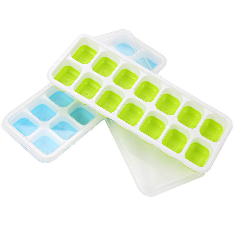 Simple and Creative Household Silicone Ice Tray with Lid – 14-Cell Ice Maker
