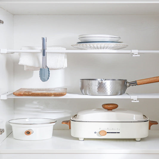 No-Punch Telescopic Wardrobe Divider – Layered Cabinet & Shoe Rack Separator