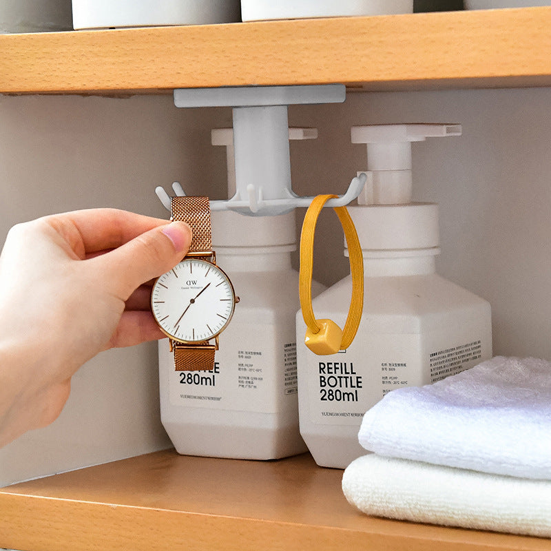 360-Degree Rotating Kitchen Storage Rack – Multi-Row Hook Organizer