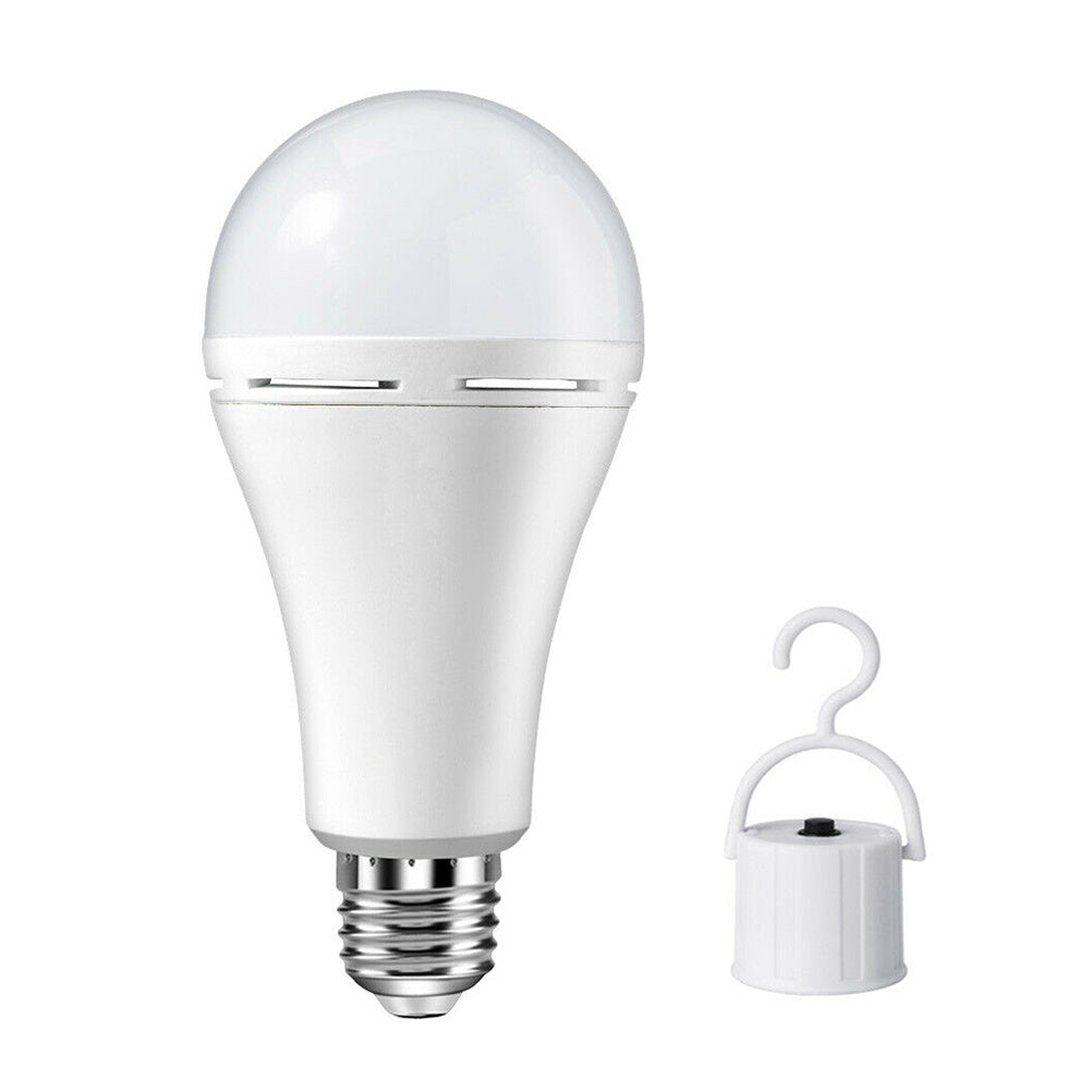 LED light bulb with a hook on a white background