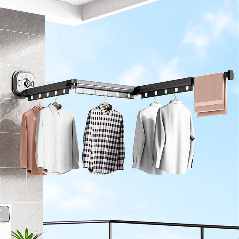 Foldable Suction Cup Clothes Drying Rack – Wall Mounted