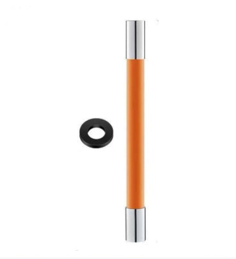 Orange cylindrical object with silver top and bottom, black washer, and '50cm' and '2PCS' text on a white background.