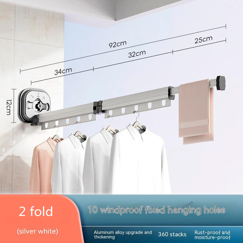 Foldable Suction Cup Clothes Drying Rack – Wall Mounted