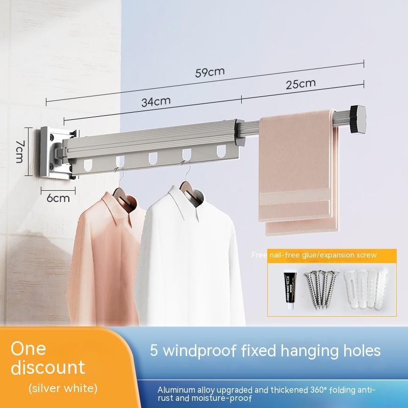 Foldable Suction Cup Clothes Drying Rack – Wall Mounted