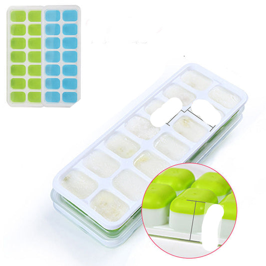 Simple and Creative Household Silicone Ice Tray with Lid – 14-Cell Ice Maker