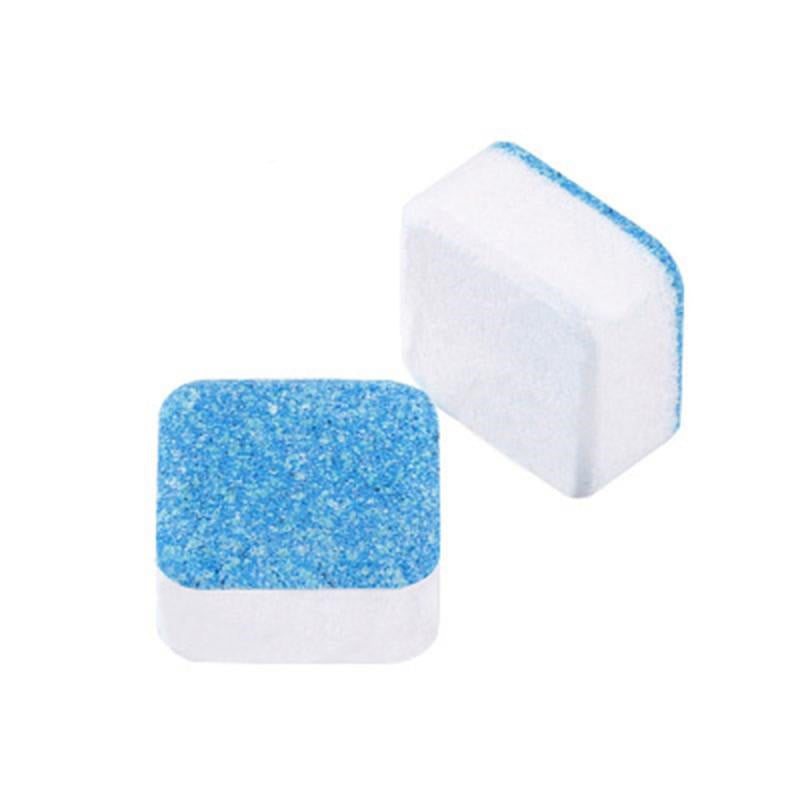Two square cleaning pads, one blue with a textured surface and one white, on a white background with '8pcs' text.