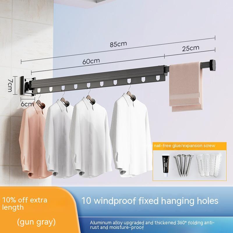 Foldable Suction Cup Clothes Drying Rack – Wall Mounted