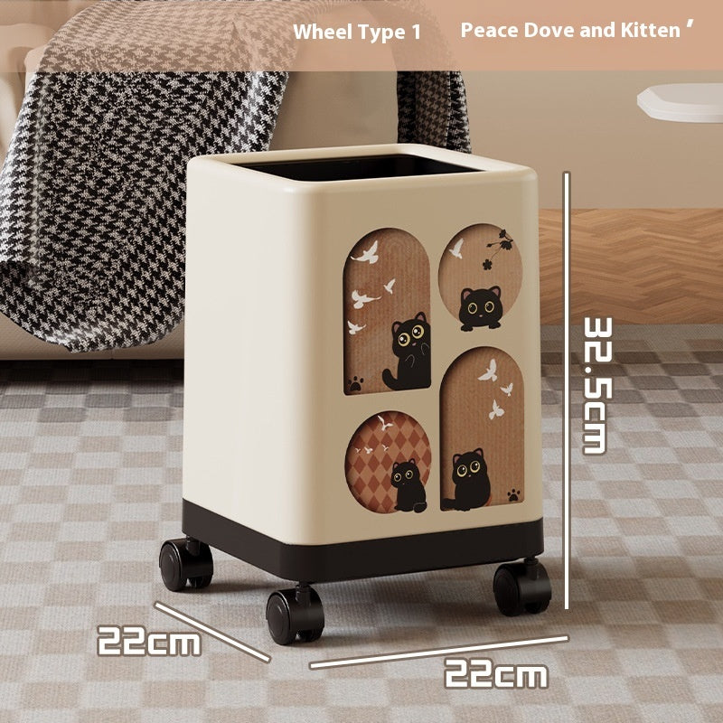 Portable Household Trash Can with Lid – Convenient and Versatile Waste Bin