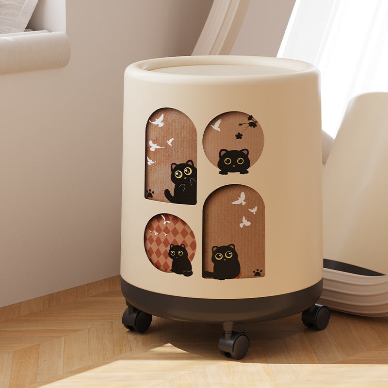 Portable Household Trash Can with Lid – Convenient and Versatile Waste Bin