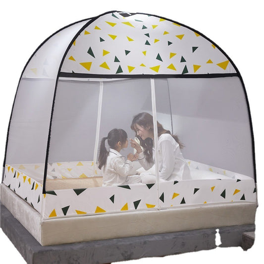 Children's play tent with geometric pattern on a white background