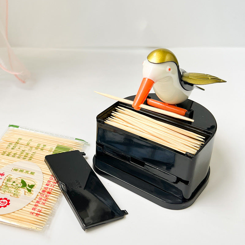 Household Push-type Bird Automatic Pop-up Toothpick Box