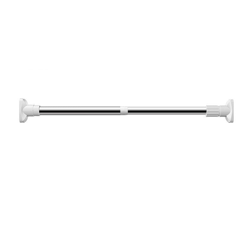 Curtain rod with white ends on a white background