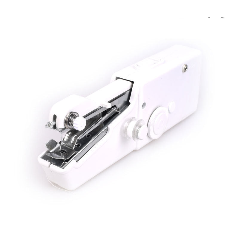 White sewing machine foot with metal component on a white background