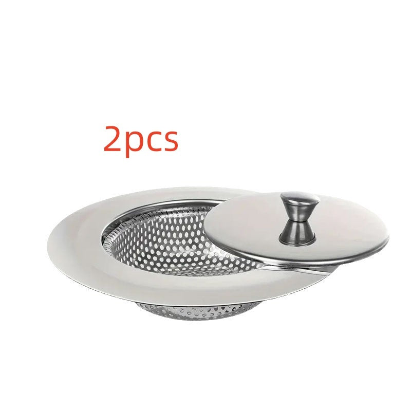 Stainless Steel Sink Deodorant Filter – Vegetable Washing Sink Pool Water Strainer with Lid