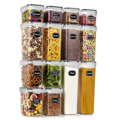 Cereals Plastic Large Storage Crisper – Square Food Containers for Kitchen Organization