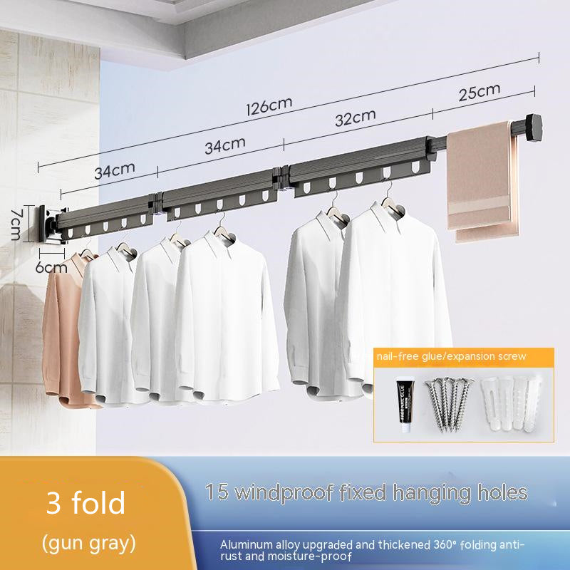 Foldable Suction Cup Clothes Drying Rack – Wall Mounted